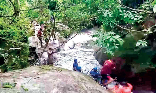 The young man at the waterfall died