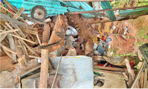 അഞ്ചംഗ കുടുംബം താമസിച്ചിരുന്ന ഷെഡിൽ ഗ്യാസ് സിലിണ്ടർ പൊട്ടിത്തെറിച്ചു