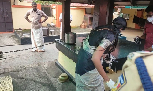 Theft at temple Gold necklaces looted