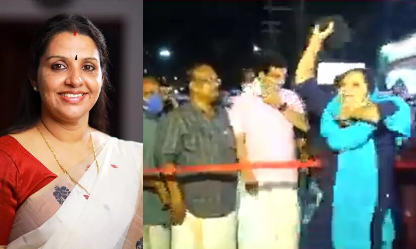 deepika anil black flag protest