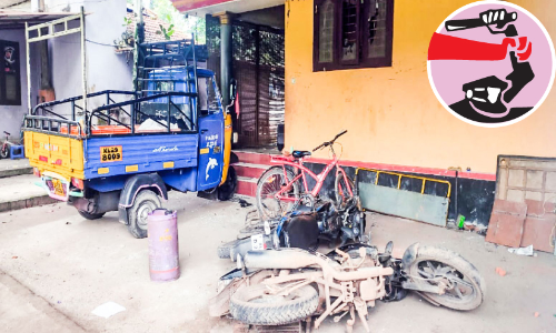 In Krishnapuram goons smashed houses
