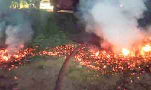 പഞ്ചായത്ത് സംഭരിച്ച കയർ ഭൂവസ്ത്രത്തിന് തീ പിടിച്ചു