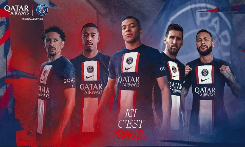 മെസ്സിയും എംബാപ്പെയും നെയ്മറും ഇനി ഖത്തർ എയർവേയ്സ് ജഴ്സിയിൽ മെസ്സിയും എംബാപ്പെയും നെയ്മറും ഇനി ഖത്തർ എയർവേയ്സ് ജഴ്സിയിൽ