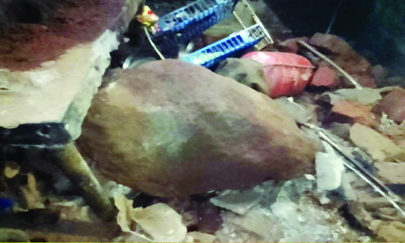 പാതിരാത്രി വീടിനുമേൽ പാറക്കല്ല് പതിച്ചു; അ​മ്മ​യും മ​ക​നും ര​ക്ഷ​പ്പെ​ട്ടു