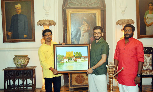 ആർട്ടിസ്റ്റ് കുളനടയുടെ പെയിന്റിങ് ഇനി കൊട്ടാരം മ്യൂസിയത്തിലേക്ക്