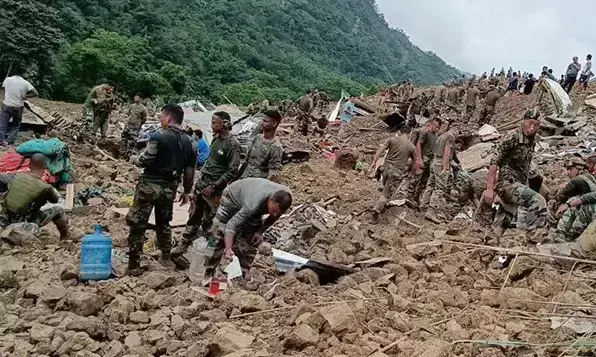 The landslide occured in Manipur The landslide occured in Manipur
