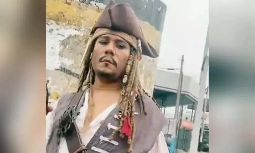 Man dressed as Jack Sparrow