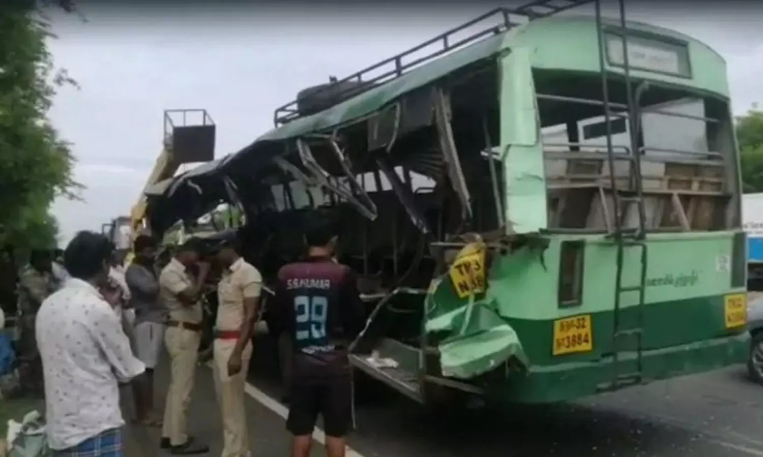 Govt bus collides with truck