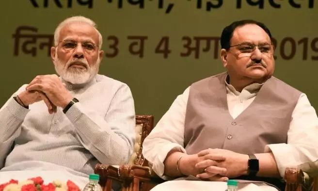 Prime Minister Narendra Modi and BJP national president JP Nadda
