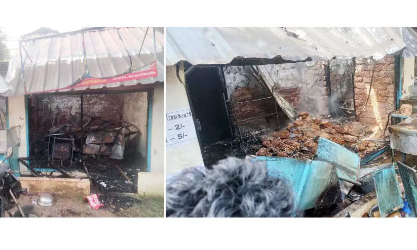 ഗ്യാസ് സിലിണ്ടർ പൊട്ടിത്തെറിച്ച് രണ്ട് കടകൾ കത്തിനശിച്ചു