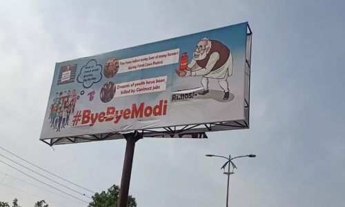 ബൈ ബൈ മോദി ബോർഡ് വെച്ച അഞ്ച് പേരെ യു.പി പൊലീസ് അറസ്റ്റ് ചെയ്തു