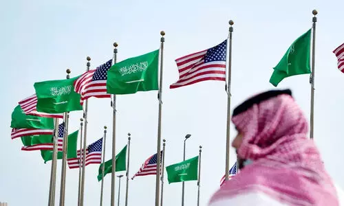 saudi us flag in jeddah roads