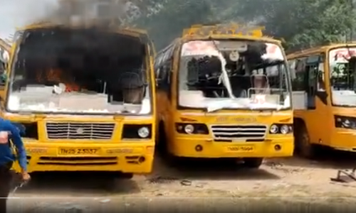 വിദ്യാർഥിനിയുടെ ആത്മഹത്യയിൽ തമിഴ്നാട്ടിൽ വൻ സംഘർഷം; നിരവധി വാഹനങ്ങൾ കത്തിച്ചു