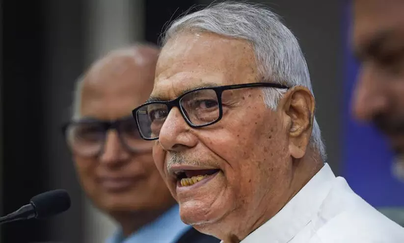 Yashwant Sinha made a fervent appeal asking MPs and MLAs to vote using their discretion
