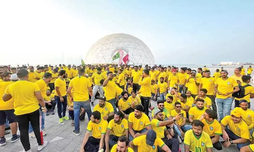 കോർണിഷ് മഞ്ഞക്കടലായി; ലോകകപ്പിന് സ്വാഗതമേകി ബ്രസീൽ ഫാൻസ്‌