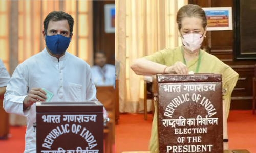 രാഷ്ട്രപതി തെരഞ്ഞെടുപ്പ്: സോണിയയും രാഹുലും എത്തിയത് മുതിർന്ന നേതാക്കൾക്കൊപ്പം