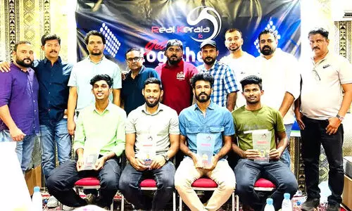 കേ​ര​ള ഫു​ട്​​ബാ​ൾ താ​ര​ങ്ങ​ൾ​ക്ക് ജി​ദ്ദ റി​യ​ൽ കേ​ര​ള എ​ഫ്.​സി സ്വീ​ക​ര​ണം