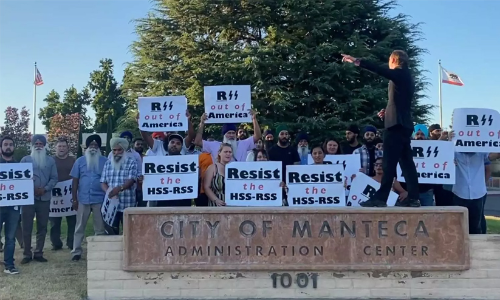 ആർ.എസ്.എസിനെ പുറത്താക്കണമെന്നാവശ്യപ്പെട്ട് അമേരിക്കയിൽ  പ്രതിഷേധം