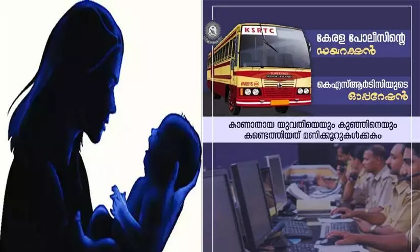 Directorate of Kerala Police, Operation of KSRTC; The woman and the baby were found within hours