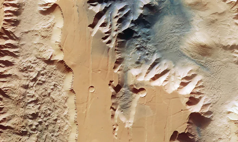 The European Space Agency has released new images of the largest canyon in the solar system The European Space Agency has released new images of the largest canyon in the solar system