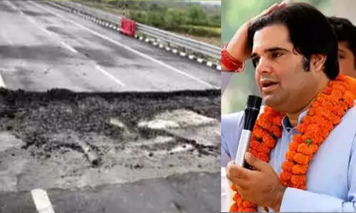 മോദി ഉദ്ഘാടനംചെയ്ത് അഞ്ചാംനാൾ തകർന്ന റോഡിനെതിരെ ബി.ജെ.പി എം.പി: അഞ്ച് ദിവസത്തെ മഴ പോലും താങ്ങാൻ കഴിയുന്നില്ലെങ്കിൽ എന്താണതിന്റെ ഗുണനിലവാരം?