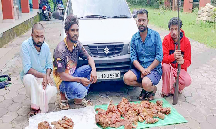മലമാനിന്റെ ഇറച്ചിയുമായി നാലംഗ വേട്ടസംഘം പിടിയിൽ മലമാനിന്റെ ഇറച്ചിയുമായി നാലംഗ വേട്ടസംഘം പിടിയിൽ