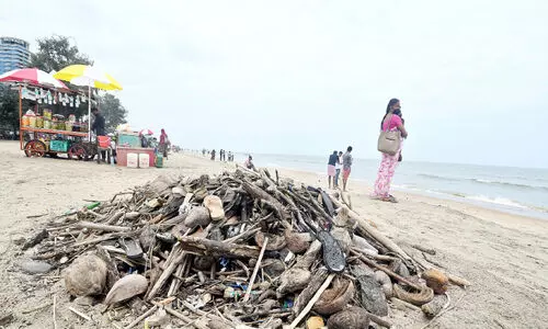 തീര സൗന്ദര്യം തകർത്ത് മാലിന്യക്കടൽ തീര സൗന്ദര്യം തകർത്ത് മാലിന്യക്കടൽ