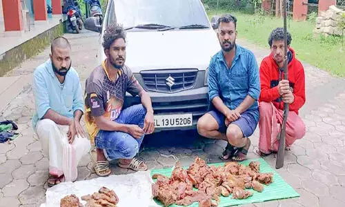 മലമാനിന്‍റെ ഇറച്ചിയുമായി നാലംഗ വേട്ടസംഘം പിടിയിൽ