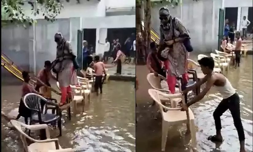 Mathura Teacher Walks on Chairs Held by Kids to Enter Flooded School, Suspended