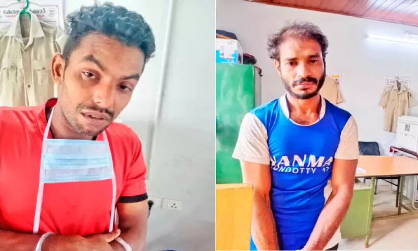 ചന്ദനമരം മുറിച്ച് കടത്തുന്നതിനിടെ രണ്ടു പേർ പിടിയില് ചന്ദനമരം മുറിച്ച് കടത്തുന്നതിനിടെ രണ്ടു പേർ പിടിയില്
