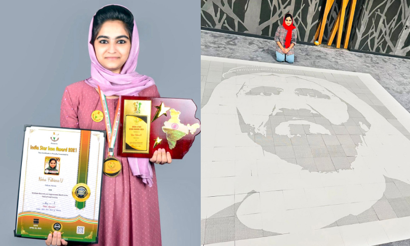 അക്ഷരങ്ങളിൽ ശൈഖ് മുഹമ്മദിന്റെ ചിത്രം; ഇത് നേഹയുടെ സ്നേഹ സമ്മാനം അക്ഷരങ്ങളിൽ ശൈഖ് മുഹമ്മദിന്റെ ചിത്രം; ഇത് നേഹയുടെ സ്നേഹ സമ്മാനം