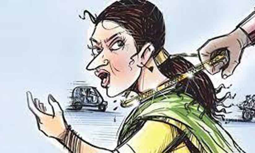 ബൈക്കിലെത്തി വീട്ടമ്മയുടെ മാല പൊട്ടിച്ചു