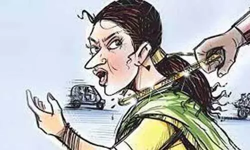 ബൈക്കിലെത്തി വീട്ടമ്മയുടെ മാല പൊട്ടിച്ചു