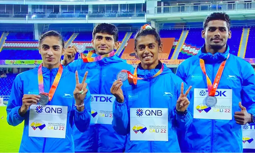 ലോക അണ്ടർ20 അത് ലറ്റിക് ചാമ്പ്യൻഷിപ്: 4x400 മീ. മിക്സഡ് റിലേയിൽ ഇന്ത്യക്ക് വെള്ളി; ഏഷ്യൻ റെക്കോഡ് ലോക അണ്ടർ20 അത് ലറ്റിക് ചാമ്പ്യൻഷിപ്: 4x400 മീ. മിക്സഡ് റിലേയിൽ ഇന്ത്യക്ക് വെള്ളി; ഏഷ്യൻ റെക്കോഡ്