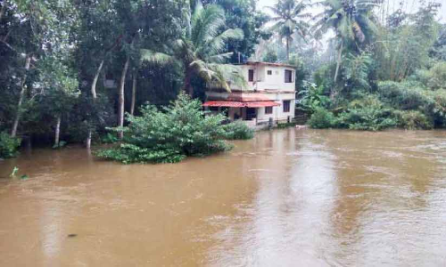 കരകവിഞ്ഞ് മീനച്ചിലാർ; താഴ്ന്നപ്രദേശങ്ങൾ വെള്ളത്തിൽ