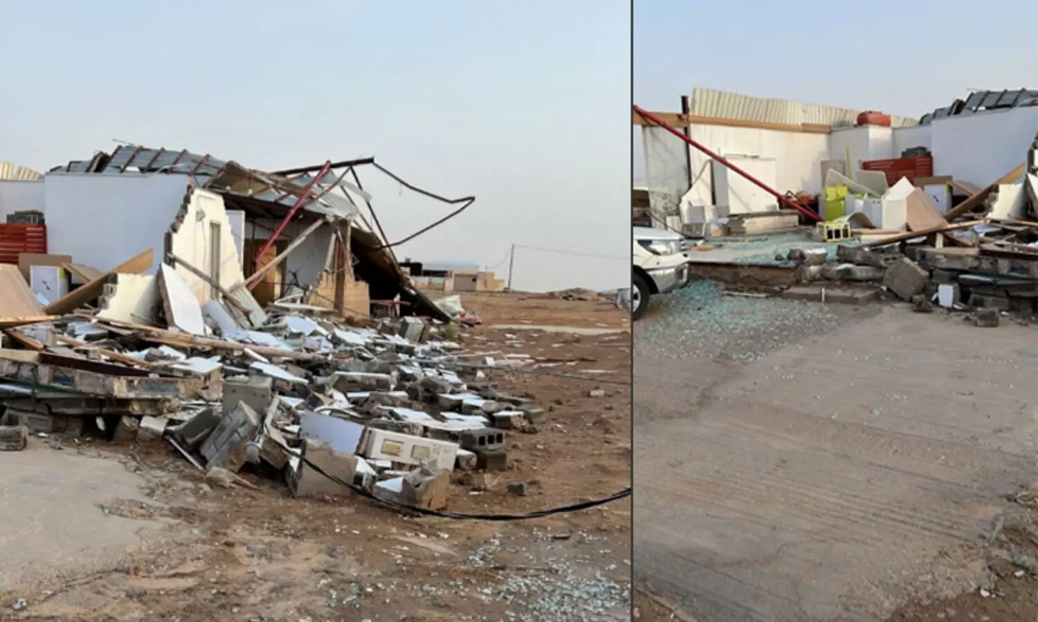 റിയാദിന് സമീപം സാജിറിൽ കൊടുങ്കാറ്റിൽ വ്യാപക നാശം