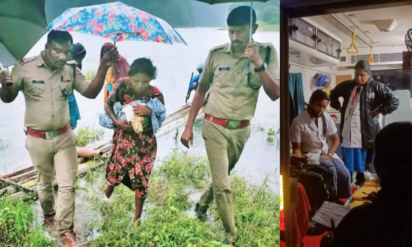 മഴയിൽ കാട്ടിൽ ഒറ്റപ്പെട്ട മൂന്ന് ഗർഭിണികളെ രക്ഷിച്ചു; അഭിനന്ദനവുമായി ആരോഗ്യ മന്ത്രി