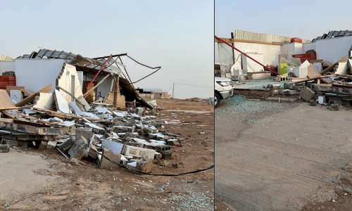 റിയാദിന് സമീപം സാജിറിൽ കൊടുങ്കാറ്റിൽ വ്യാപക നാശം