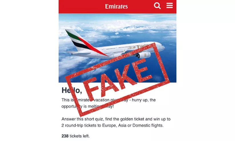 സൗജന്യ വിദേശയാത്ര; ഓഫർ തട്ടിപ്പെന്ന് എമിറേറ്റ്സ് സൗജന്യ വിദേശയാത്ര; ഓഫർ തട്ടിപ്പെന്ന് എമിറേറ്റ്സ്