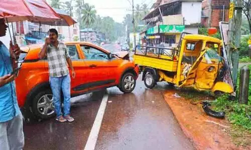 മട്ടന്നൂരില്‍ വാഹനാപകടം; മൂന്നുപേര്‍ക്ക് പരിക്ക്