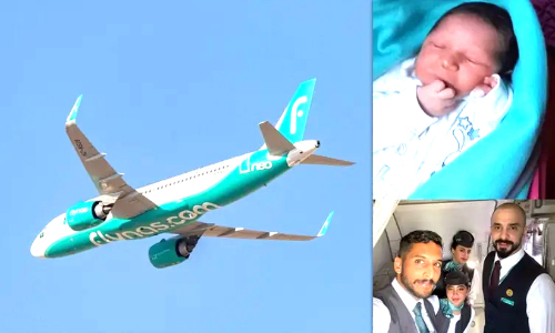 സൗ​ദി​യി​ൽ​നി​ന്ന് പു​റ​പ്പെ​ട്ട വി​മാ​ന​ത്തി​ൽ യു​വ​തി​ക്ക് സു​ഖ​പ്ര​സ​വം​