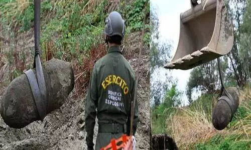 നദി വറ്റിയപ്പോൾ കണ്ടത് ഉഗ്രസ്ഫോടന ശേഷിയുള്ള രണ്ടാം ലോകയുദ്ധ കാലത്തെ ബോംബ്, ഭാരം 450 കിലോ