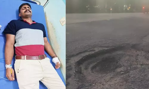 ഈ കുഴി രഹസ്യമല്ല പരസ്യമാണ്; എസ്.ഐ വീണത് സ്പീക്കർ രാജേഷിന്റെ കാർ വീണ കുഴിക്ക് സമീപം