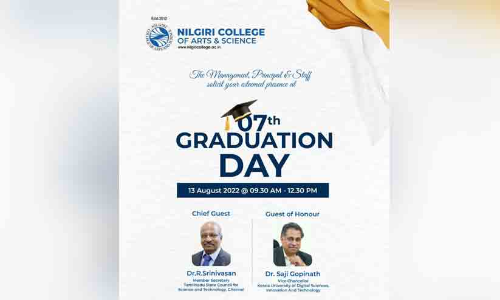 നീലഗിരി കോളജിന്റെ ഏഴാമത് ബിരുദദാന സമ്മേളനം ഇന്ന്