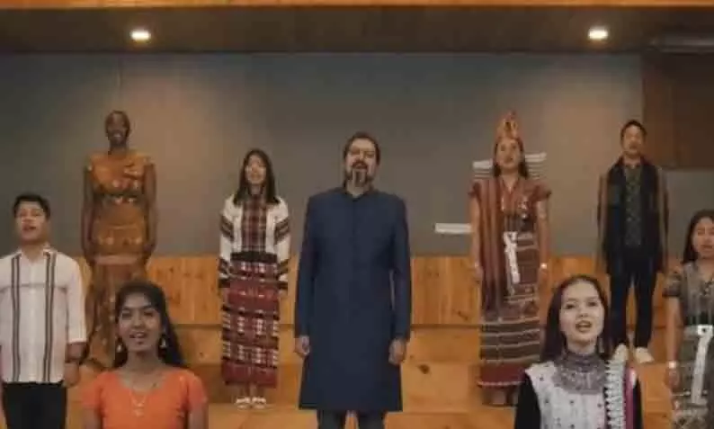 Grammy winner Ricky Kej and 12 refugee singers singing India national anthem Grammy winner Ricky Kej and 12 refugee singers singing India national anthem