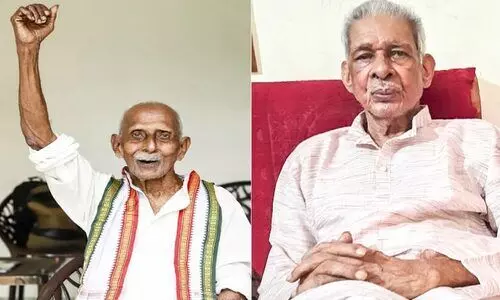 ഓർമകൾ പങ്കുവെച്ച് സ്വാതന്ത്ര്യ സമര സേനാനികളായ ഔസേഫ് ജോർജും ആഗസ്തി മത്തായിയും