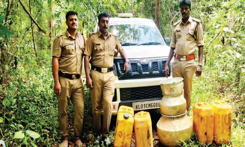 വനത്തില്‍ എക്‌സൈസ് റെയ്ഡ്; 310 ലിറ്റര്‍ വാഷും ഉപകരണങ്ങളും പിടികൂടി