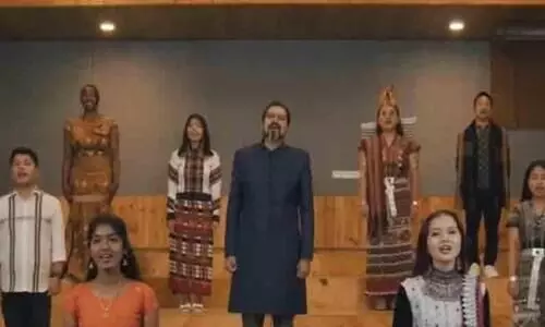 Grammy winner Ricky Kej and 12 refugee singers singing India national anthem