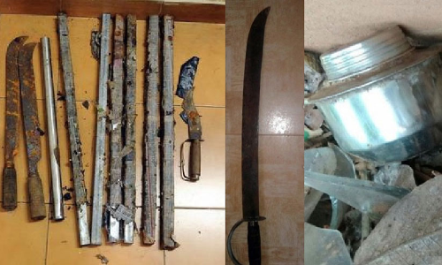 ബോംബുകള്‍ക്കും ആയുധങ്ങള്‍ക്കുമായി പരിശോധന