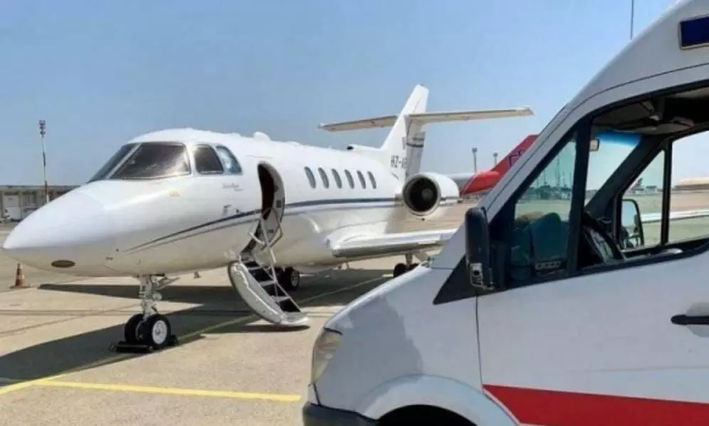 സൗദിയുടെ ആദ്യ അന്താരാഷ്ട്ര എയർ ആംബുലൻസ് ദൗത്യം; സ്വദേശി വനിതയെ ജോർജിയയിൽനിന്ന് റിയാദിലെത്തിച്ചു